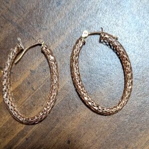 mesh rose gold 14k Gold Hoop Earrings